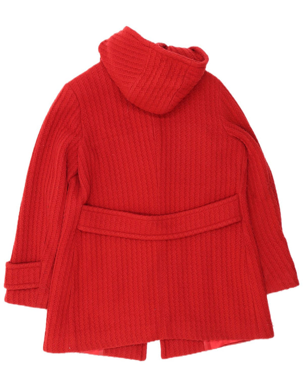 Enrico Coveri Abrigo de punto con capucha para mujer IT 48 XL Lana virgen roja