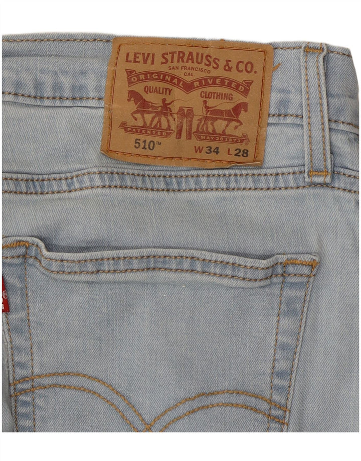LEVI'S Vaqueros pitillo recortados 510 para hombre W34 L25 Algodón azul