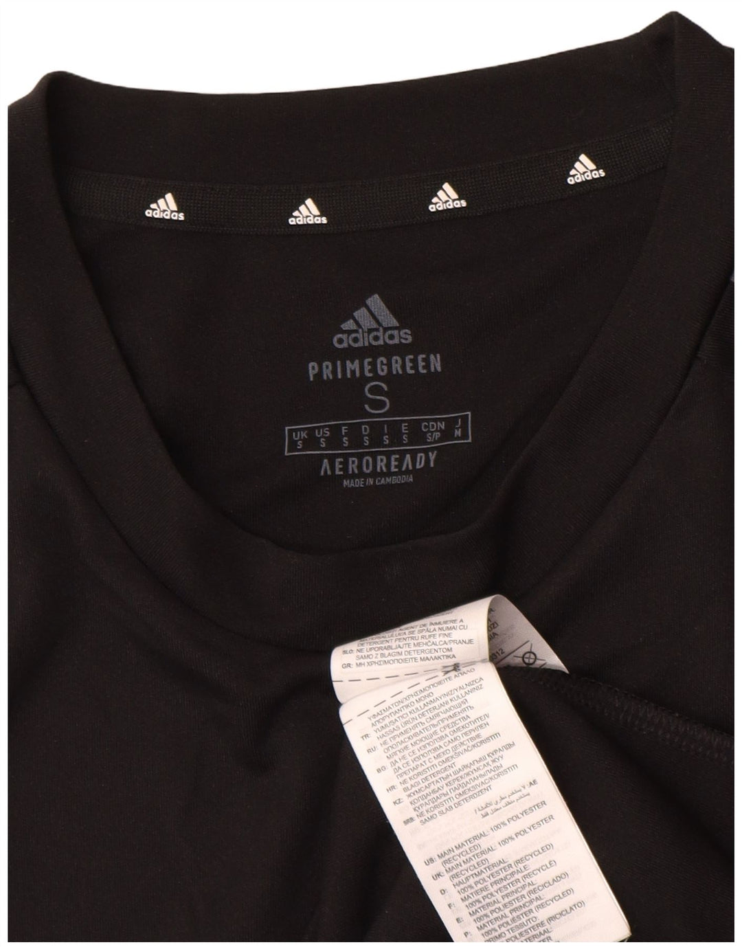 Adidas Hombre Aeroready Graphic Camiseta Top Pequeño Poliéster Negro