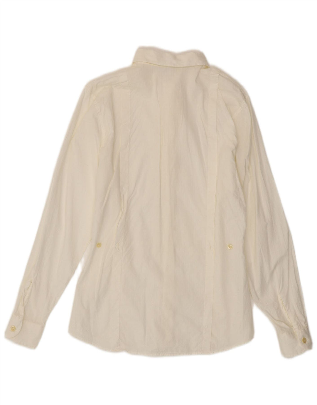 Camisa Benetton Mujer IT 42 Mediana Blanco Algodón