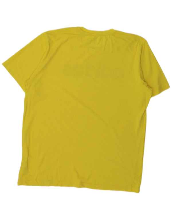 Adidas Mens Climalite Graphic Camiseta Top XL Algodón Amarillo