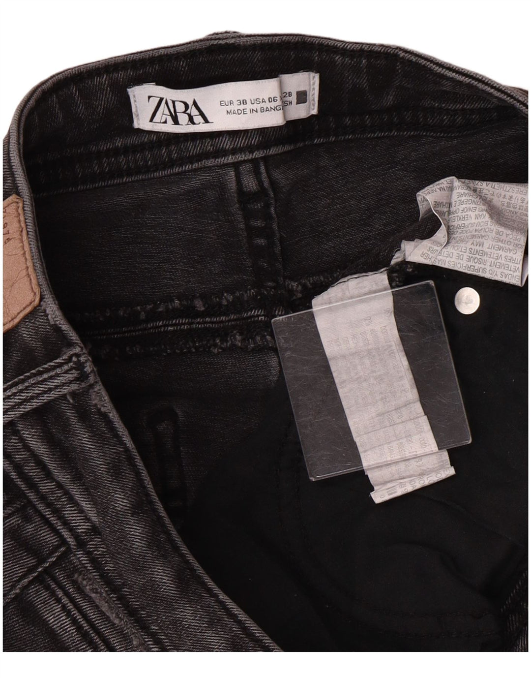 Zara Vaqueros pitillo para mujer EU 38 Small W28 L27 Gris Algodón Clásico