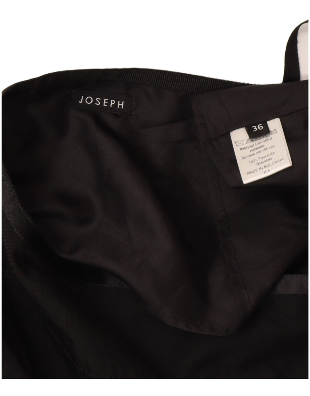 JOSEPH Falda cruzada para mujer EU 36 Small W26 Triacetato negro clásico