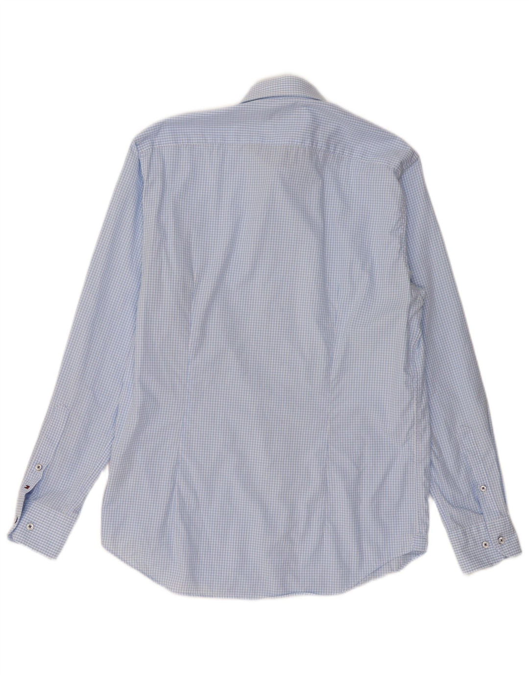 Tommy Hilfiger Camisa a medida para hombre Talla 40 15 3/4 Cuadro azul mediano