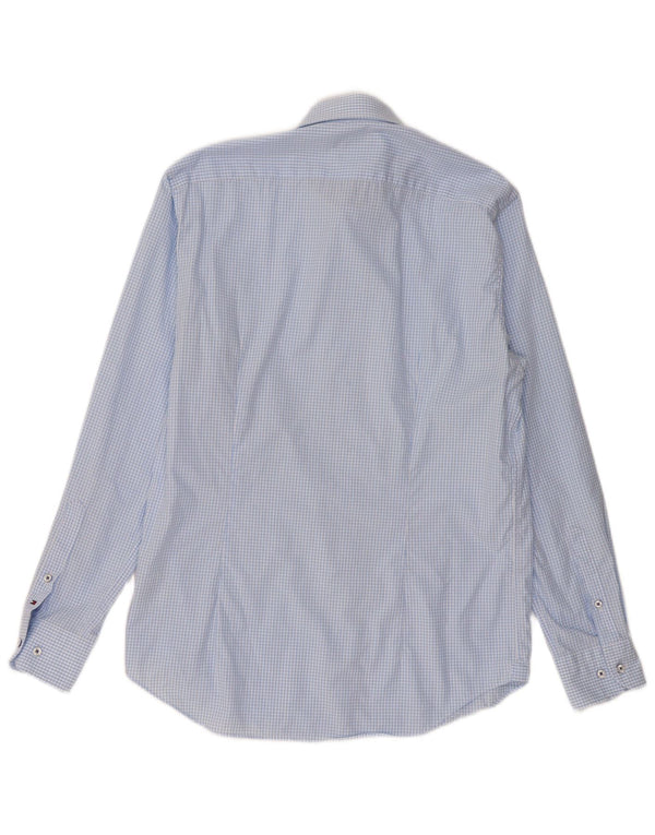 Tommy Hilfiger Camisa a medida para hombre Talla 40 15 3/4 Cuadro azul mediano
