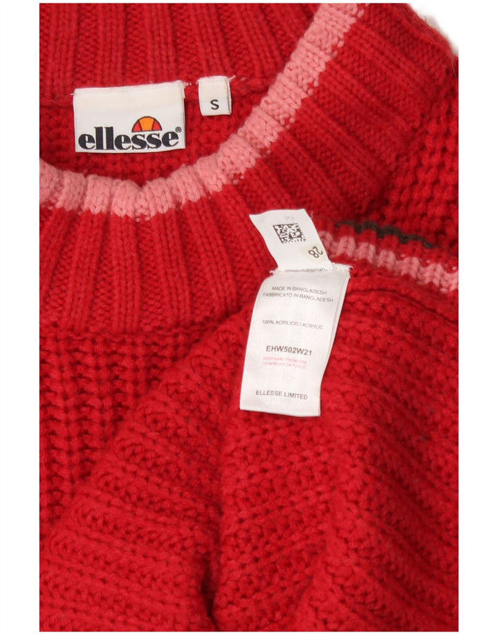 Ellesse Suéter tipo jersey con cuello de tortuga de gran tamaño para mujer UK 10 Small Red