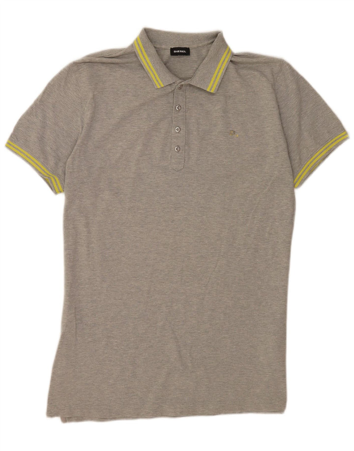 Diesel Polo Hombre XL Algodón Rayas Gris