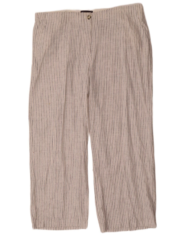 Marks & Spencer Pantalones Chinos para Mujer UK 22 3XL W44 L30 Rayas Blancas