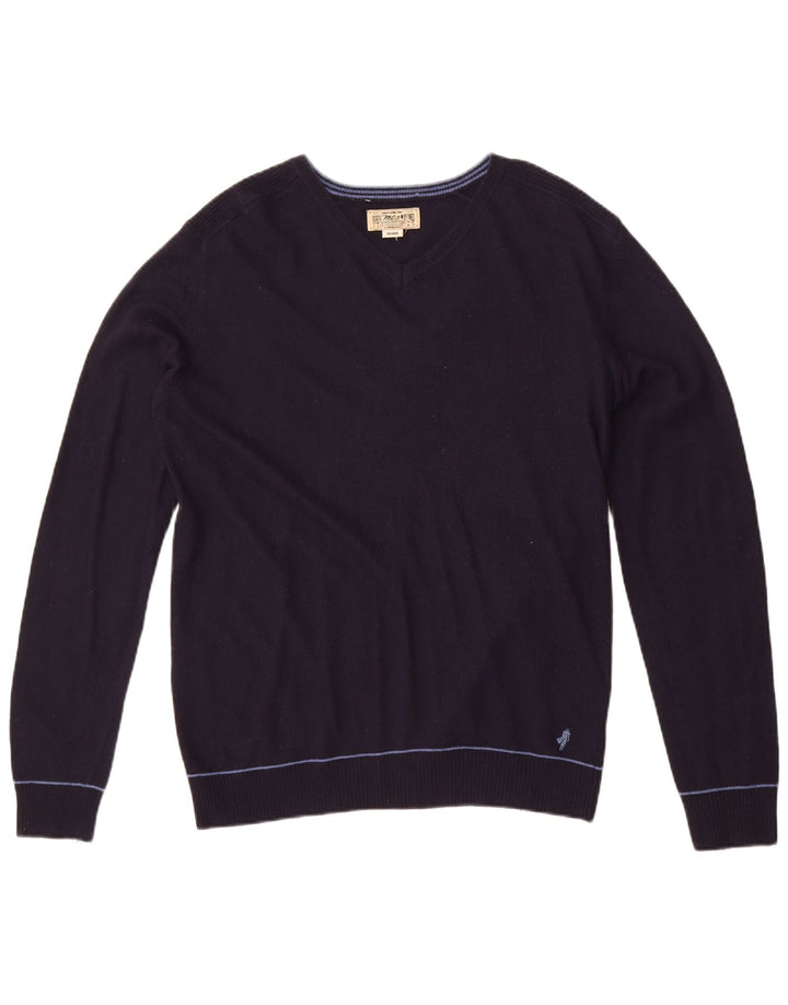 Marlboro Classics - Jersey con cuello en V para hombre, talla 2XL, poliamida azul marino