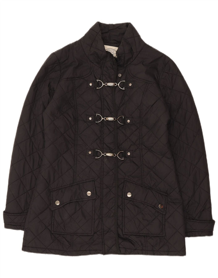 Laura Ashley Chaqueta acolchada para mujer UK 44 Grande Poliamida negra