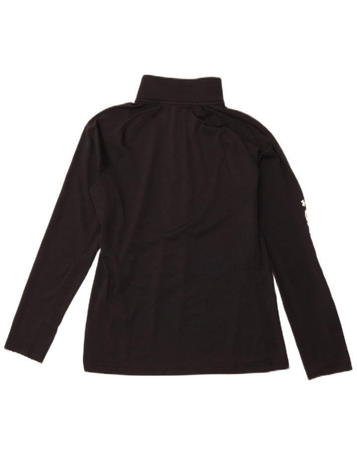 UNDER ARMOUR Top gráfico con cuello y cremallera para mujer, manga larga, UK 44, mediano, negro