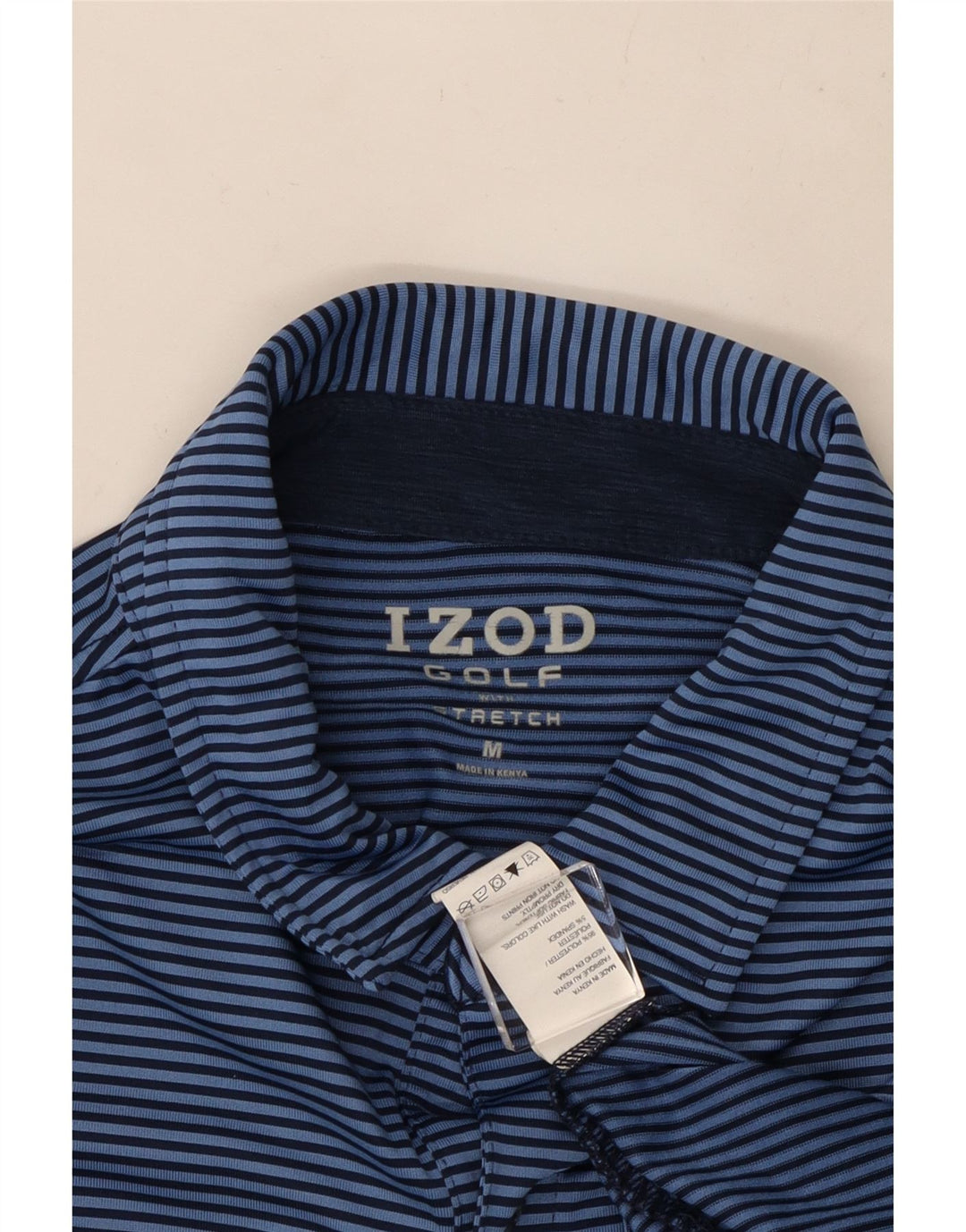 Polo Izod Hombre Poliéster Rayas Azul Medio