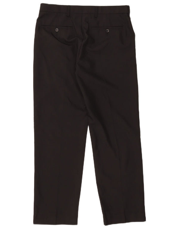 Marks & Spencer Pantalón chino de corte regular para hombre W32 L29 Poliéster negro