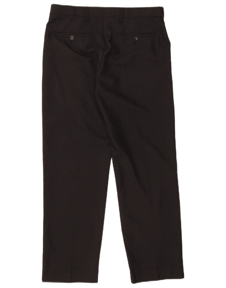 Marks & Spencer Pantalón chino de corte regular para hombre W32 L29 Poliéster negro