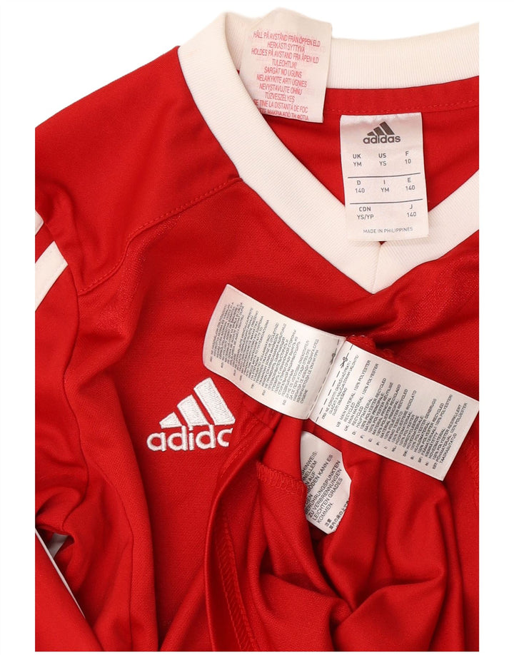 Adidas Chico Climalite Top Manga Larga 9-10 Años Medio Rojo Poliéster