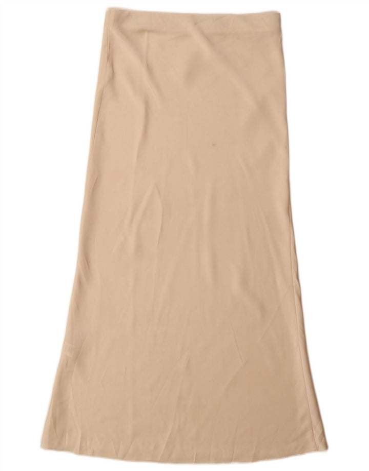 Zara Mujer Maxi Falda Pequeña W26 Poliéster Beige