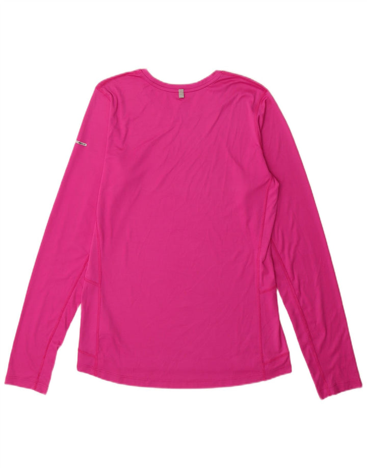 Nike Mujer Dri Fit Top Manga Larga UK 44 Poliéster Rosa Medio