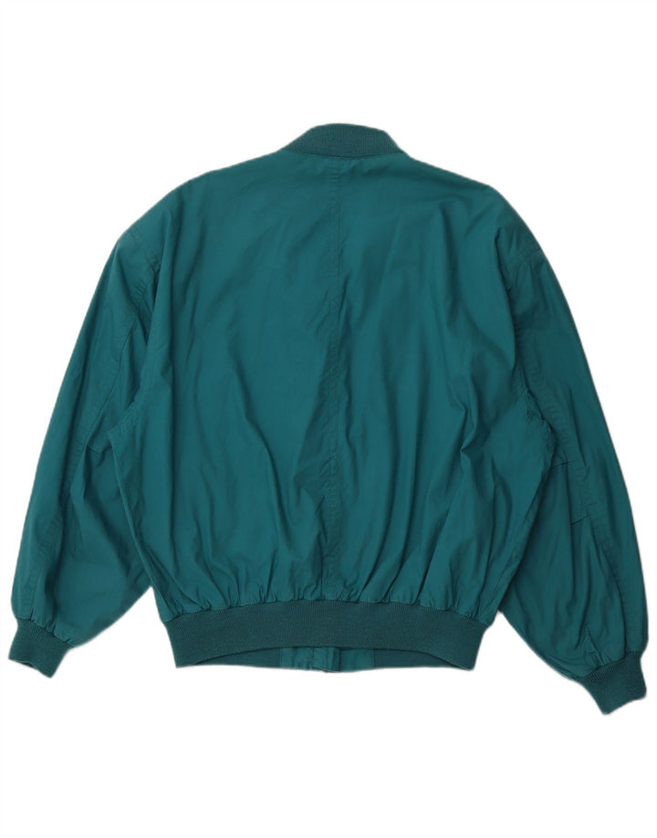 Vintage hombres bomber chaqueta EU 48 algodón verde medio