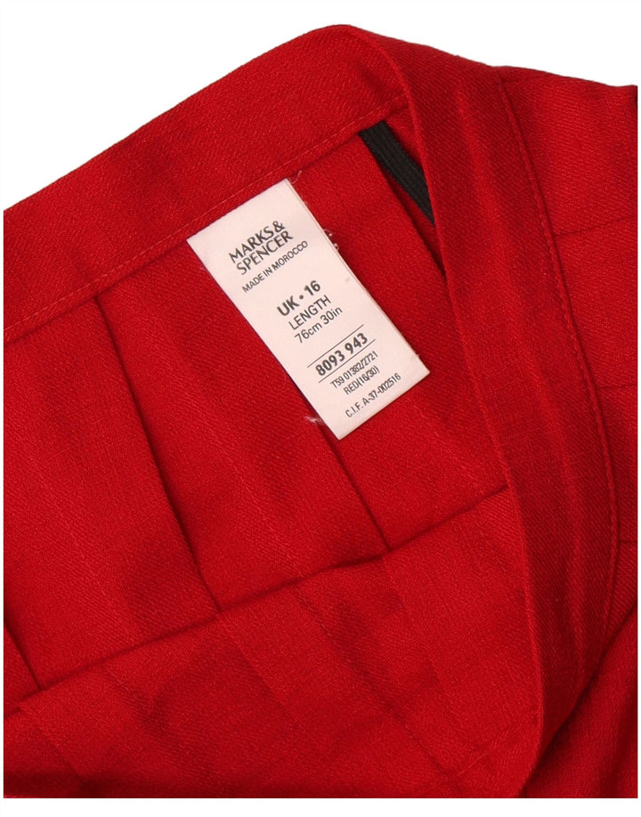 Marks & Spencer Falda Plisada Cuchillo para Mujer Reino Unido 46 Grande W32 Poliéster Rojo