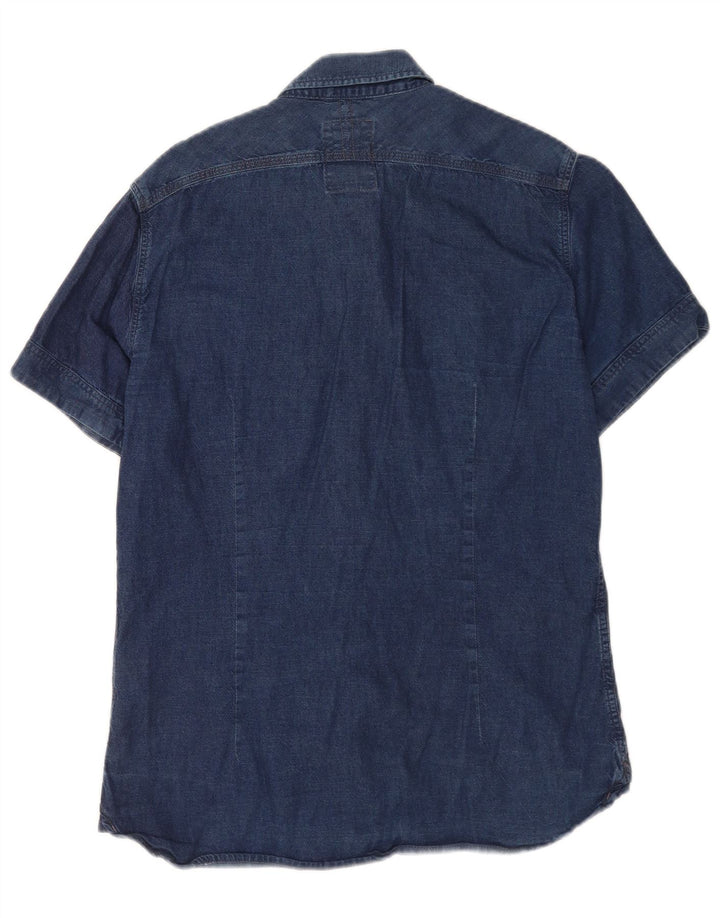 G-Star Hombre Camisa De Manga Corta Grande Azul Algodón