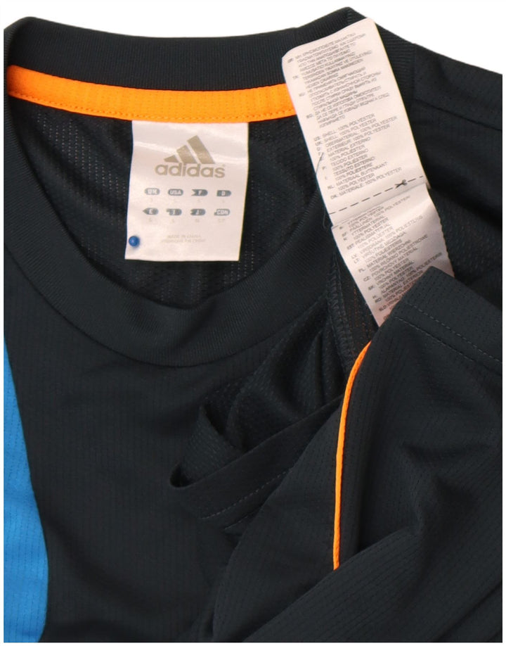Adidas Hombre Camiseta Gráfica Top Small Azul Marino Colorblock Poliéster