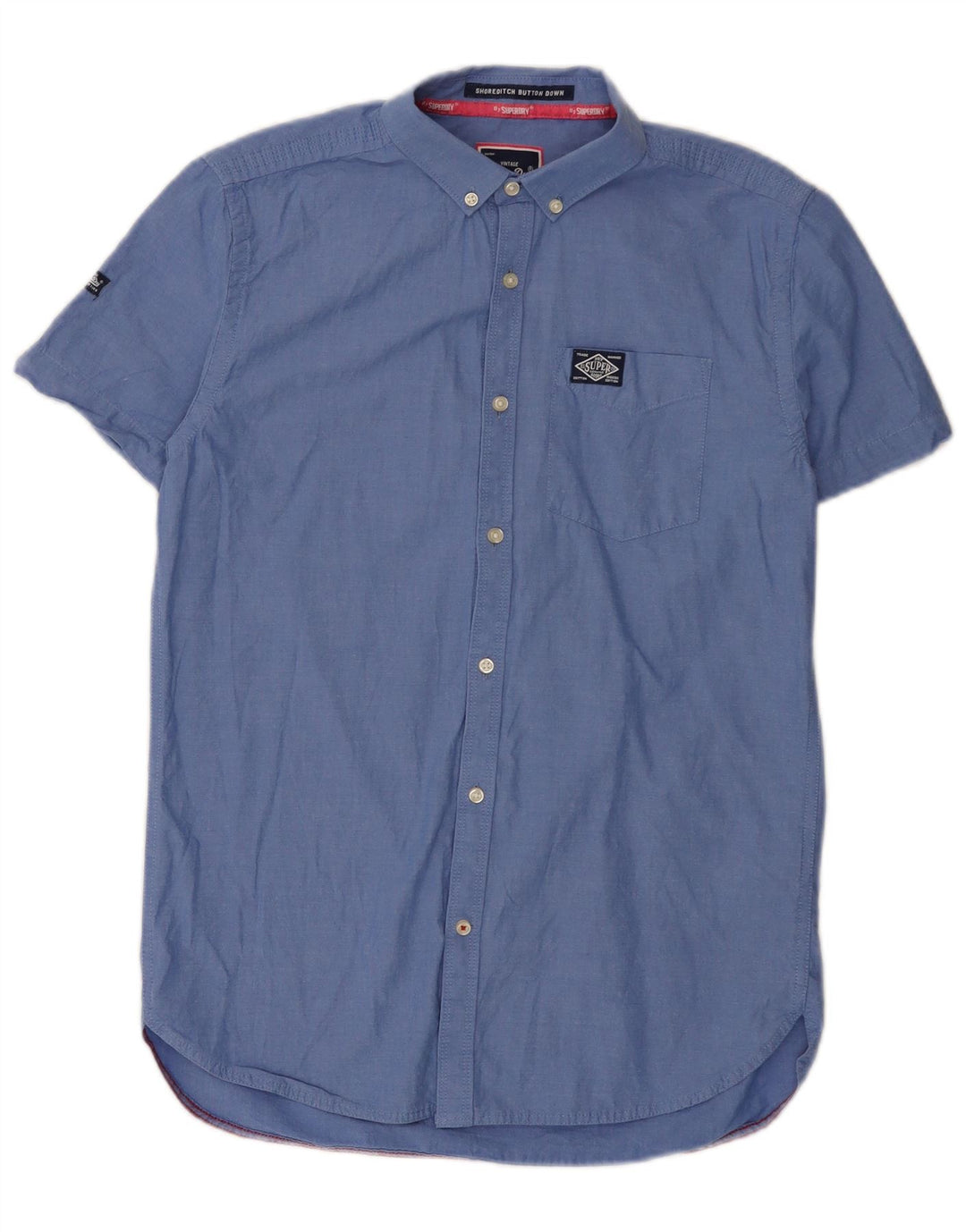 Superdry Camisa De Manga Corta De Algodón Azul Medio