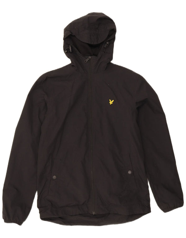 Lyle & Scott Chaqueta impermeable con capucha para hombre UK 36 Small Black Nylon