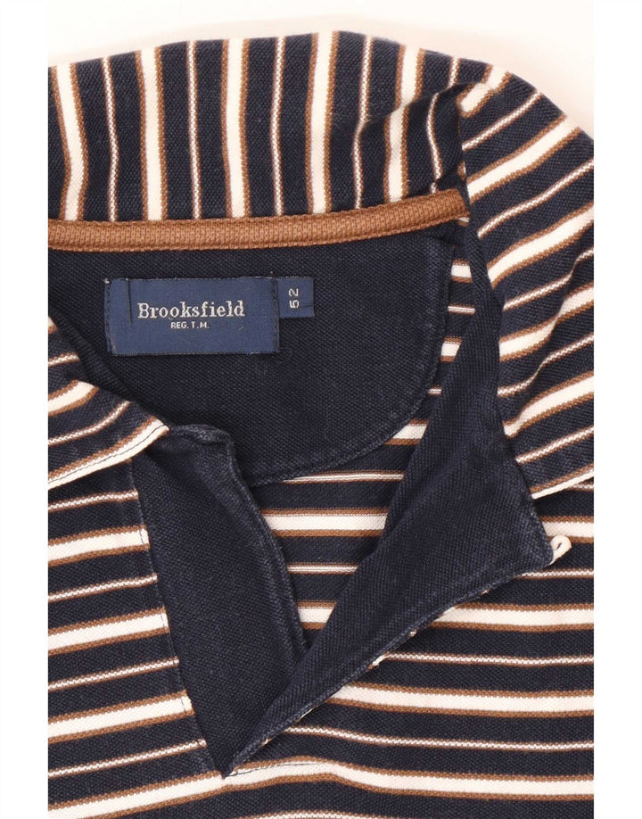 Brooksfield Polo para hombre IT 52 Grande Azul Marino Rayas