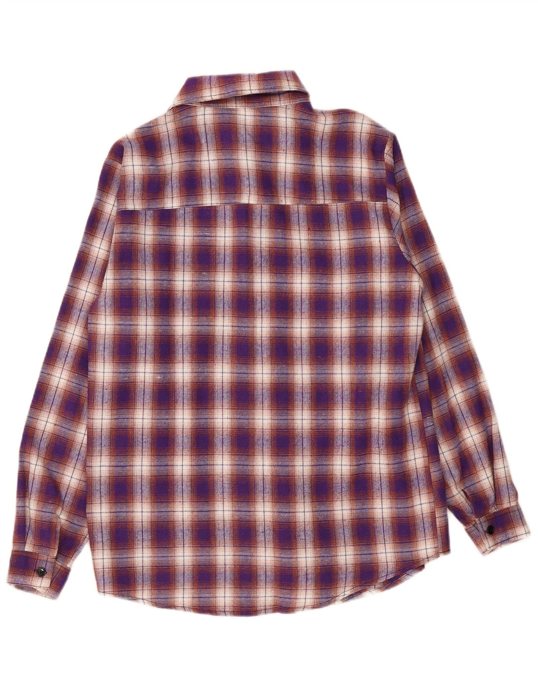 Shein Hombre Camisa De Franela Poliéster A Cuadros Morado Pequeño