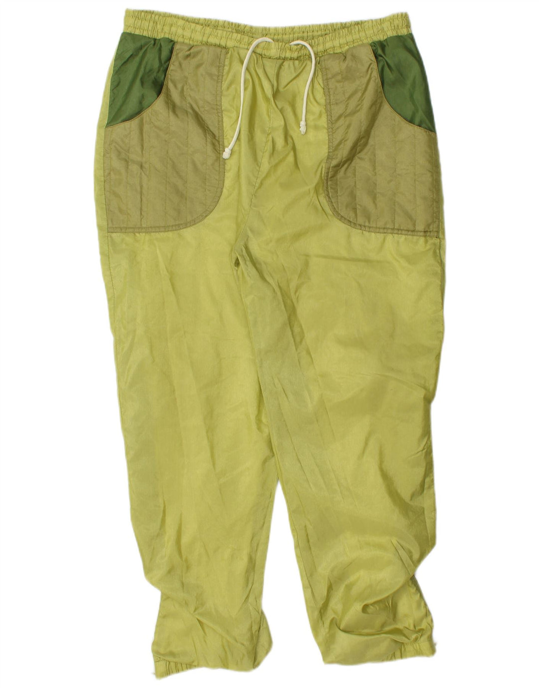 Vintage hombres chándal pantalones joggers grande verde colorblock