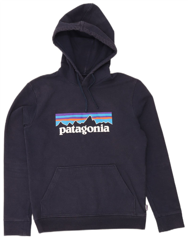 PATAGONIA Jersey con capucha y estampado gráfico de ajuste regular para hombre Pequeño Algodón azul marino