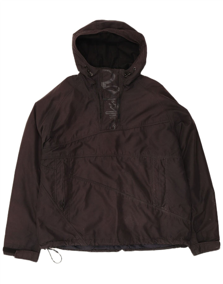 Quiksilver - Chaqueta cortavientos con gráfico para hombre, talla 40, color negro