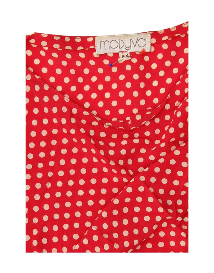 Modyva Vestido Camisero De Manga Larga Para Mujer IT 44 Mediano Lunares Rojos