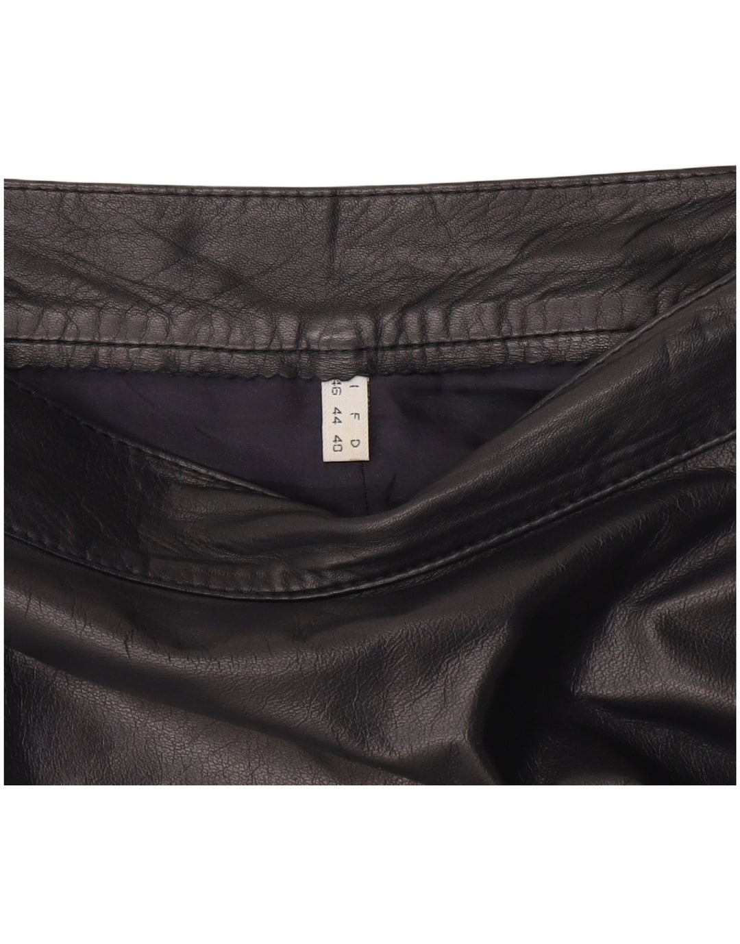 Falda de cuero vintage para mujer IT 46 Grande W32 Azul marino