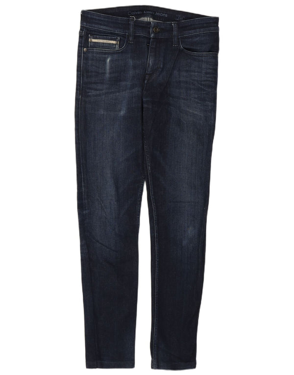 Calvin Klein Jeans rectos delgados para hombre W30 L28 Algodón azul marino