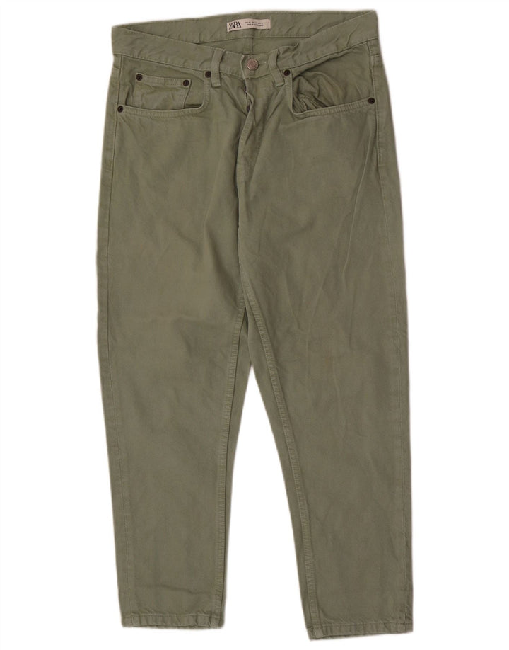Zara Mens Slim Jeans EU 40 Medium W31 L26 Algodón Verde
