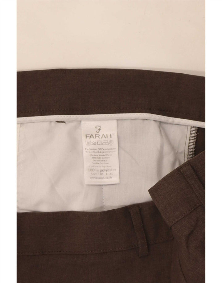 Farah Hombre Pantalón Chino Recto W40 L31 Poliéster Marrón