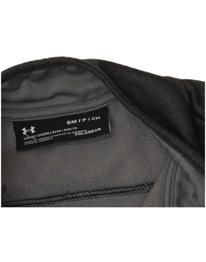 Under Armour Hombre Cold Gear Zip Neck Sudadera Jumper Pequeño Gris Moteado