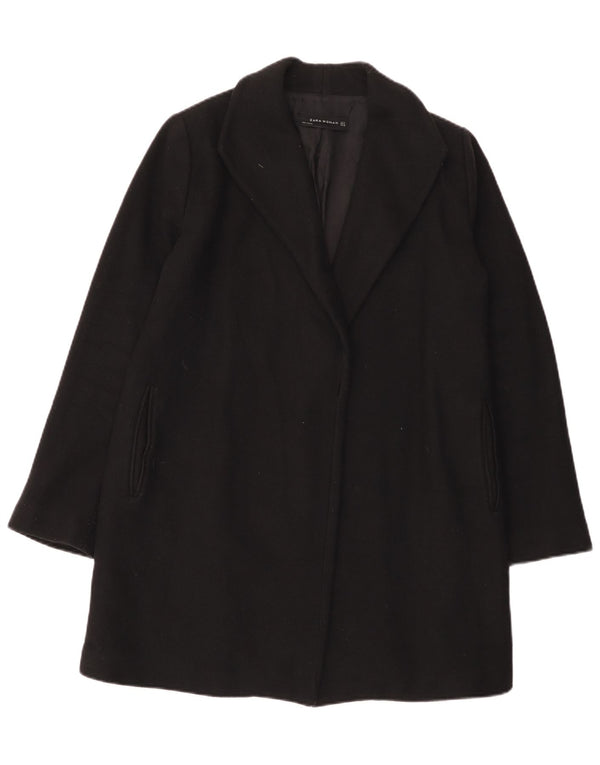 Zara Womens Open Overcoat UK 10 Small Black