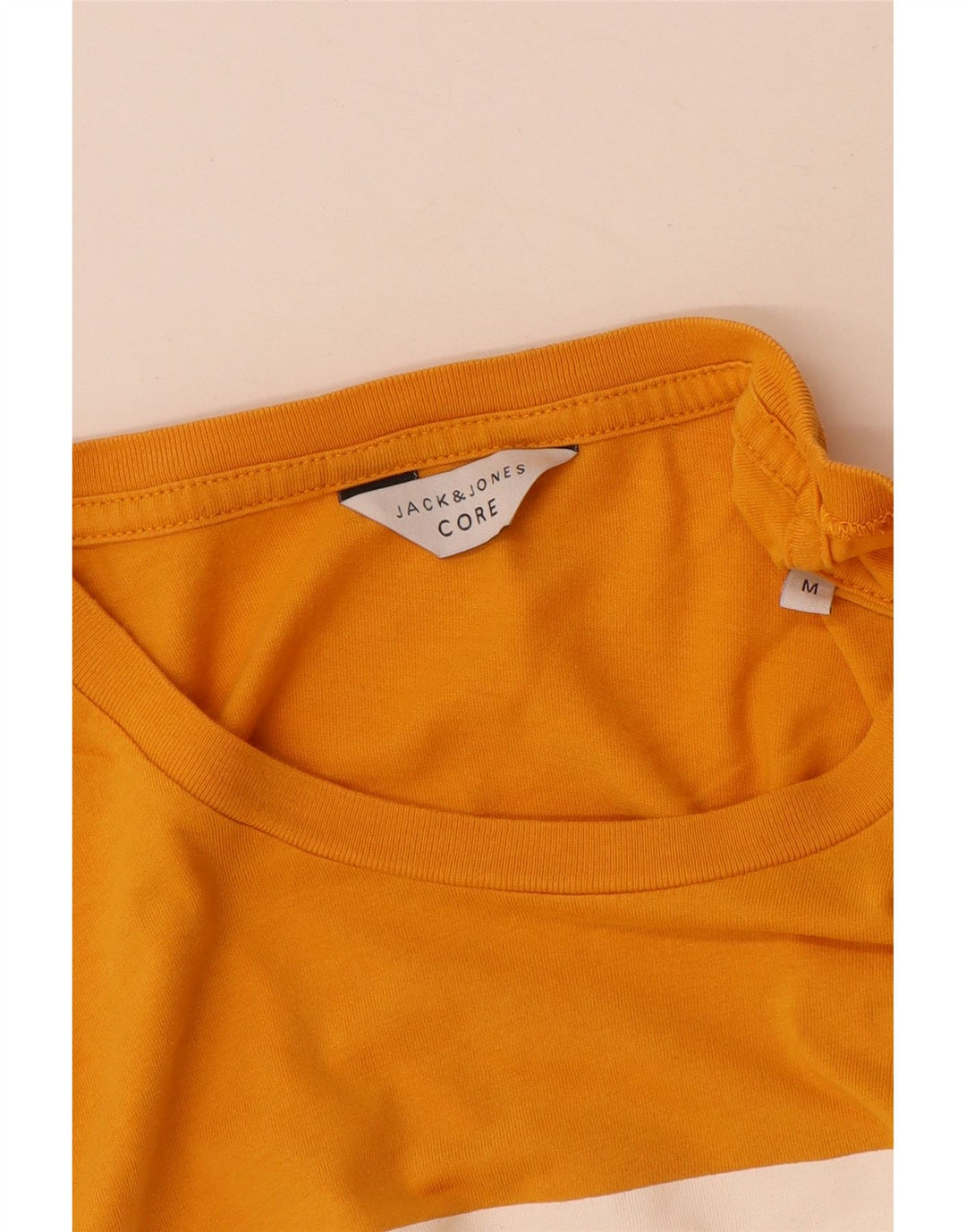 Jack & Jones Hombre Camiseta Gráfica Top Algodón Amarillo Mediano