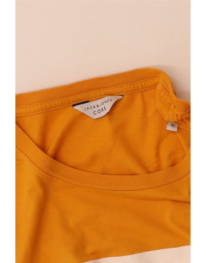 Jack & Jones Hombre Camiseta Gráfica Top Algodón Amarillo Mediano