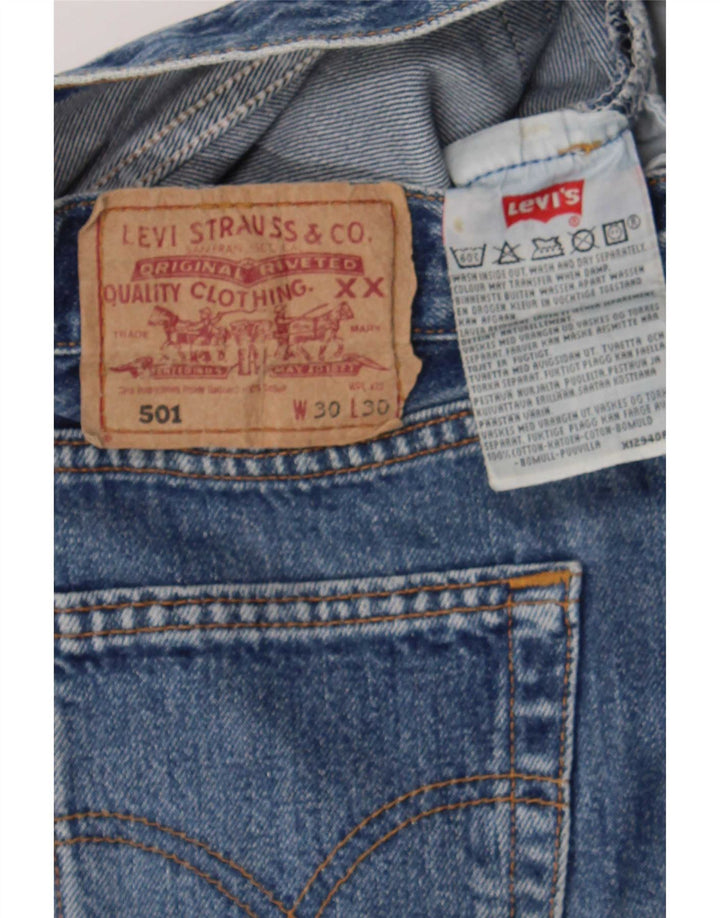 Levi's Mujer 501 Shorts Vaqueros W30 Algodón Azul Medio