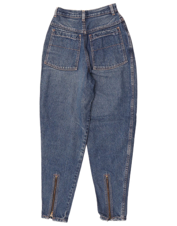 Vintage mujer cintura alta jeans cónicos W27 L27 algodón azul