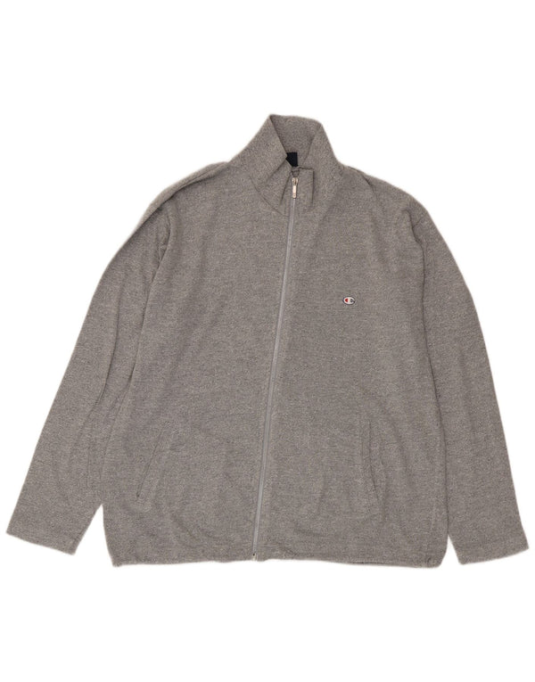 Champion Chaqueta de chándal para hombre de algodón moteado gris grande