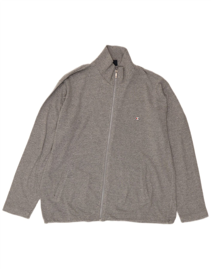 Champion Chaqueta de chándal para hombre de algodón moteado gris grande