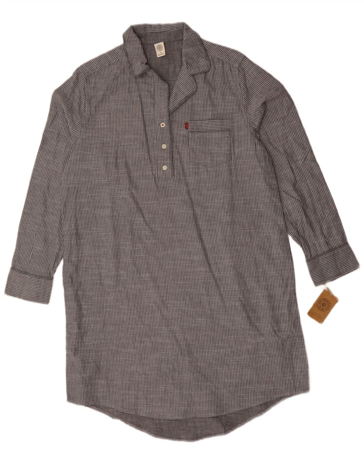 Levi's Vestido camisero tipo jersey para mujer Reino Unido 44 Algodón gris medio a rayas