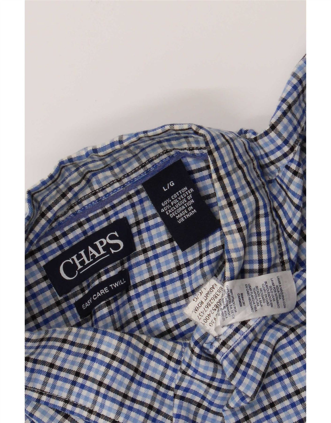 Chaps Camisa para hombre de algodón a cuadros azules grandes