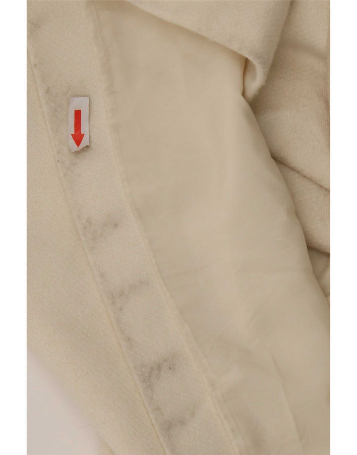 Zara Mujer Abrigo UK 46 Grande Poliéster Blanco