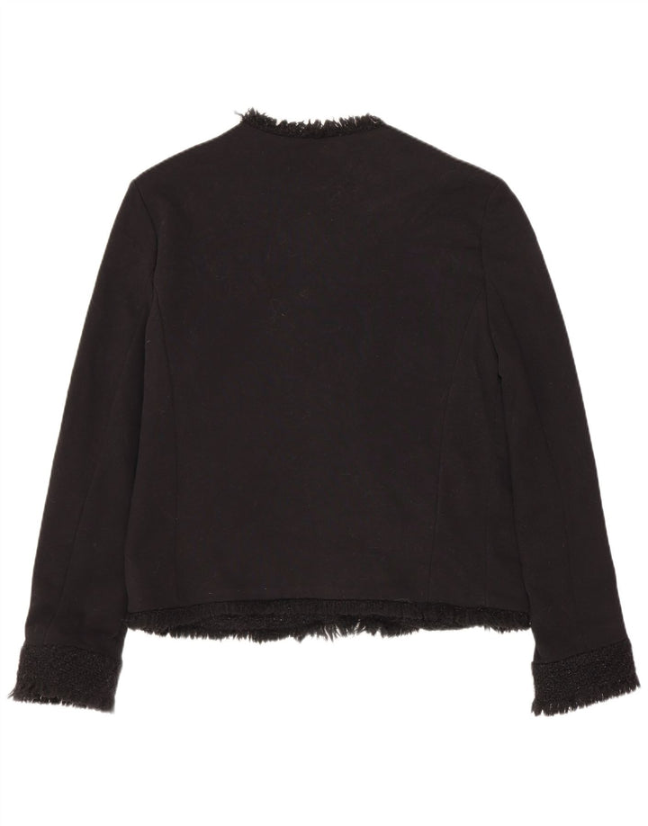 Pinko Chaqueta Blazer de 3 Botones para Mujer UK 42 Mediana Algodón Negro