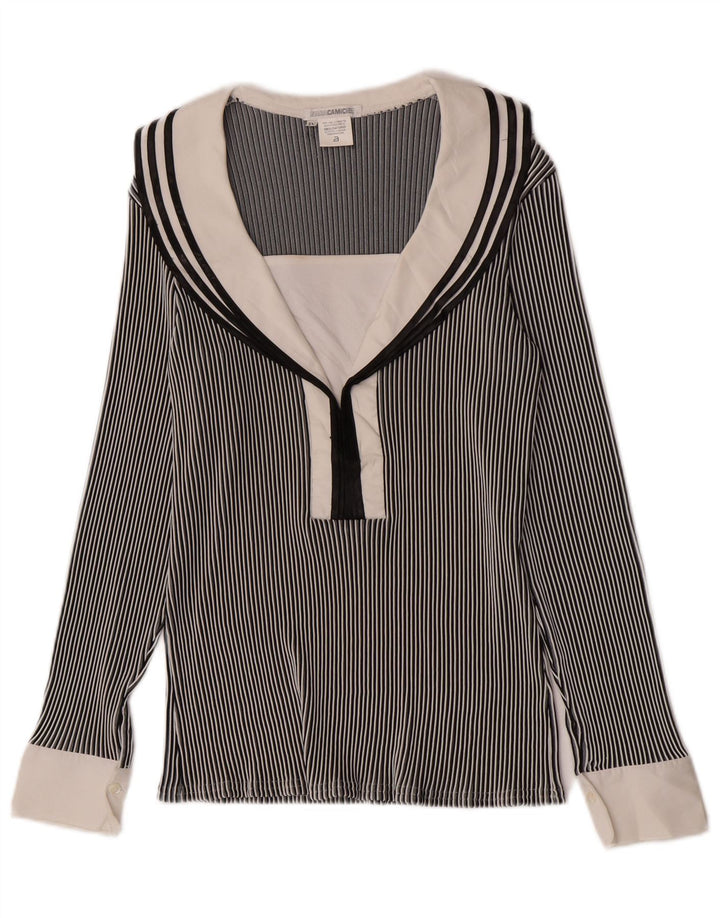 Naracamicee Blusa para Mujer Top Reino Unido 12 Medio Azul Marino Rayas Náuticas